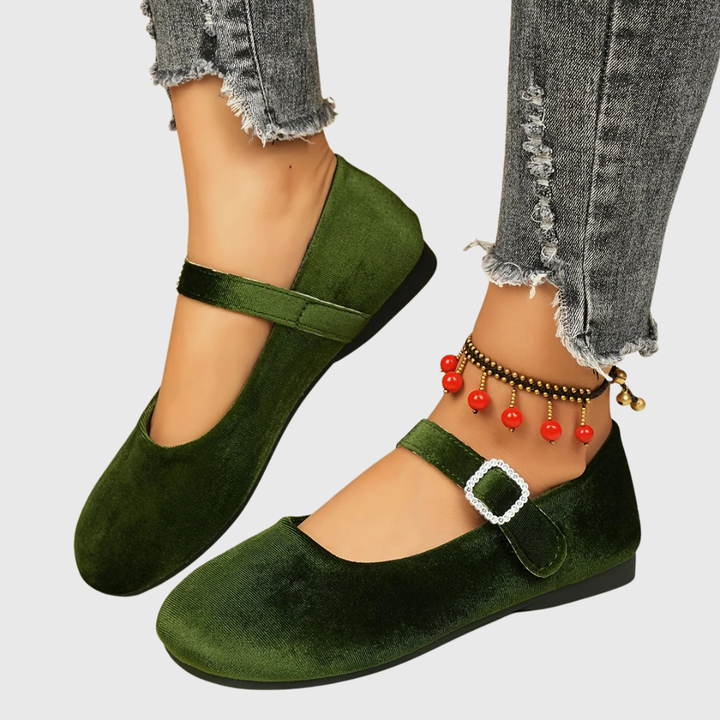Genevieve | The Velvet Crystal-Buckle Mary Jane