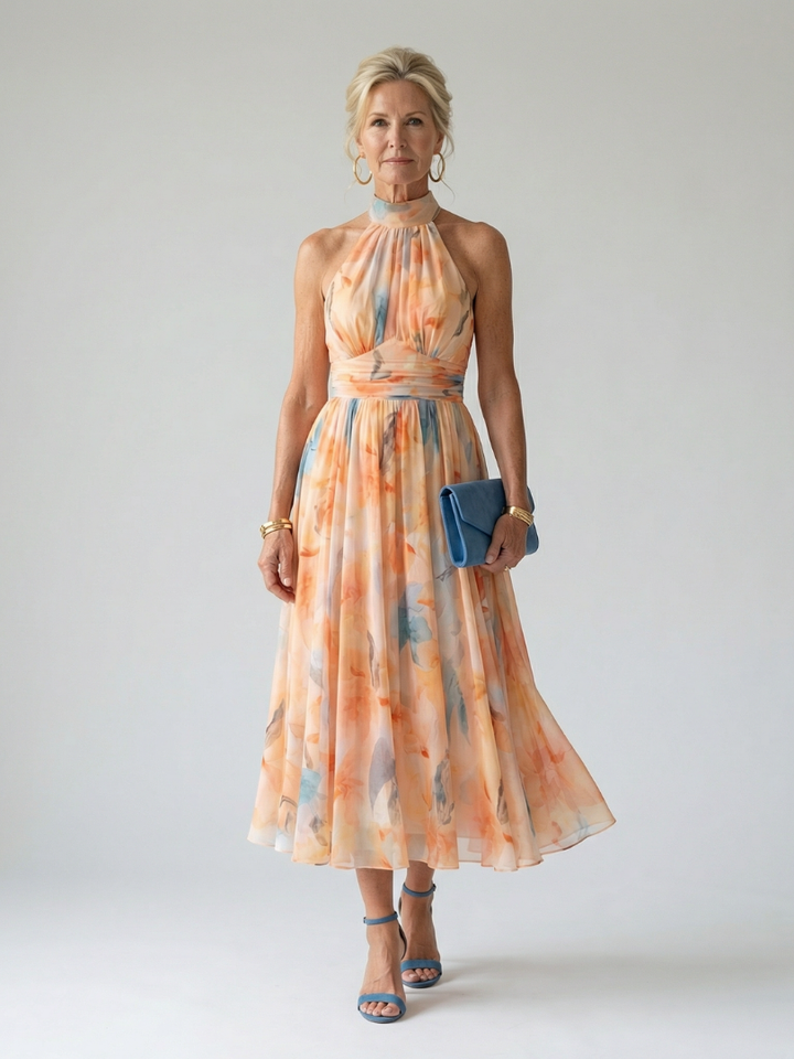 Mabel | Soft Halter Midi Dress