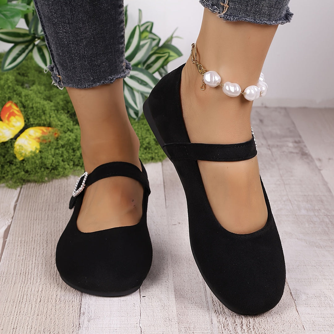 Genevieve | The Velvet Crystal-Buckle Mary Jane
