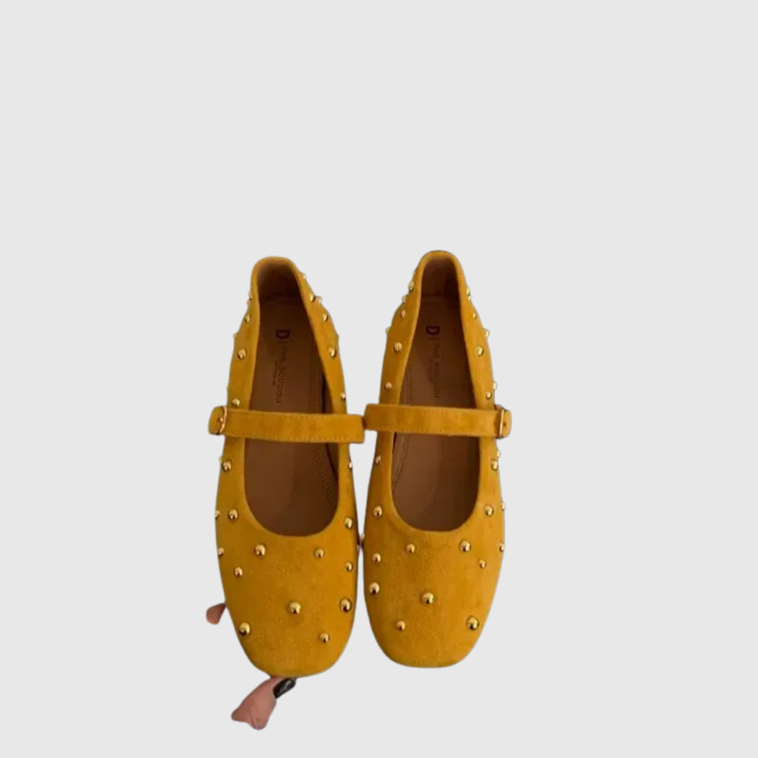 Stella | The Gold-Studded Mary Jane Flat