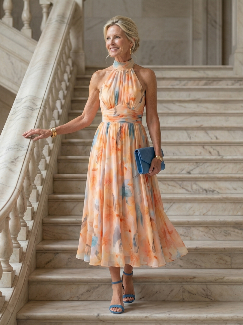 Mabel | Soft Halter Midi Dress