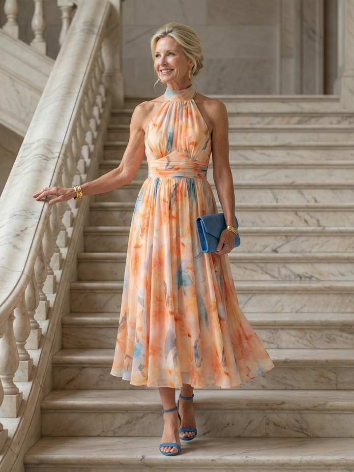 Mabel | Soft Halter Midi Dress