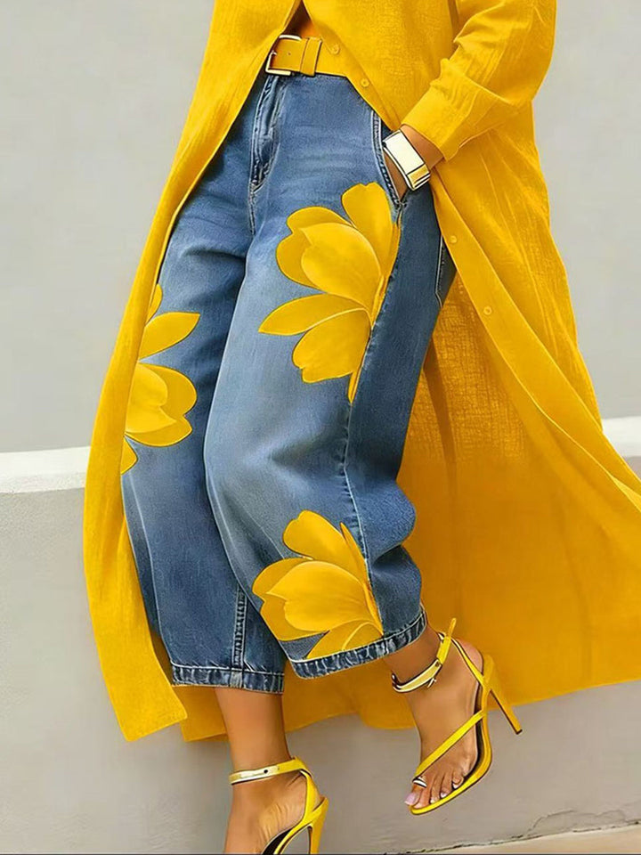 Flower - Denim Pants