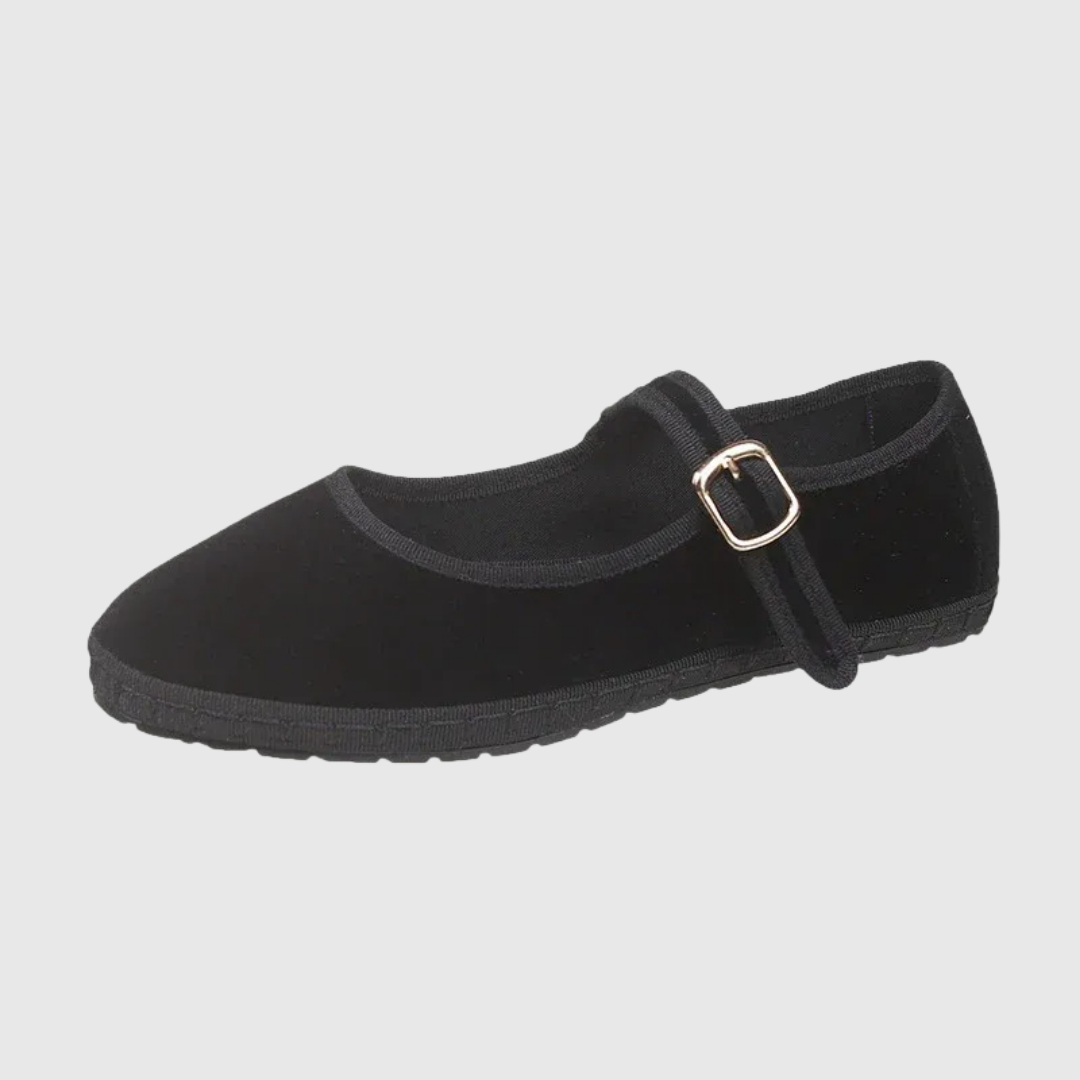 Simone | The Contrast-Trim Mary Jane Flat
