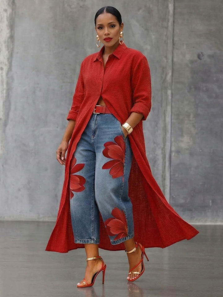 Flower - Denim Pants