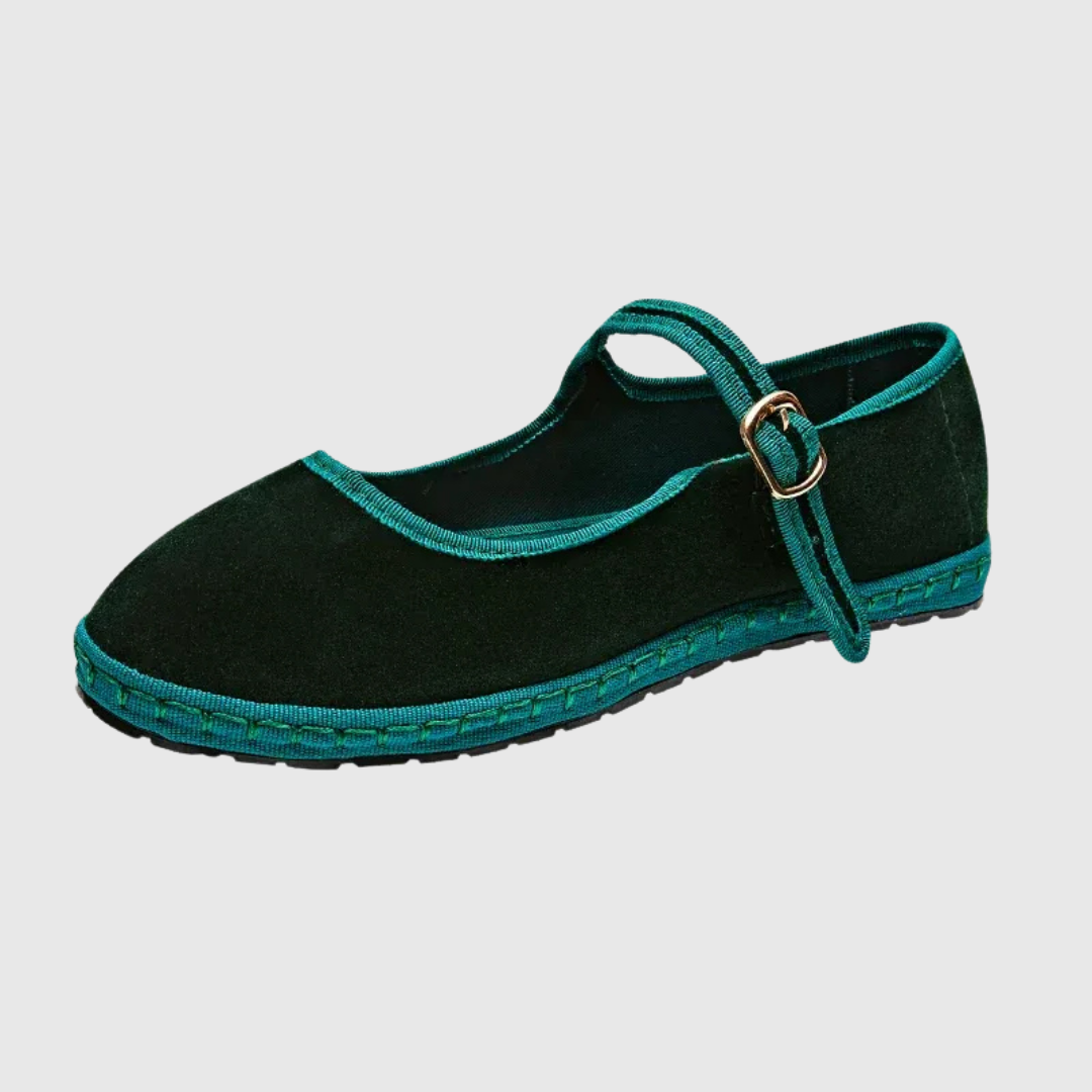 Simone | The Contrast-Trim Mary Jane Flat