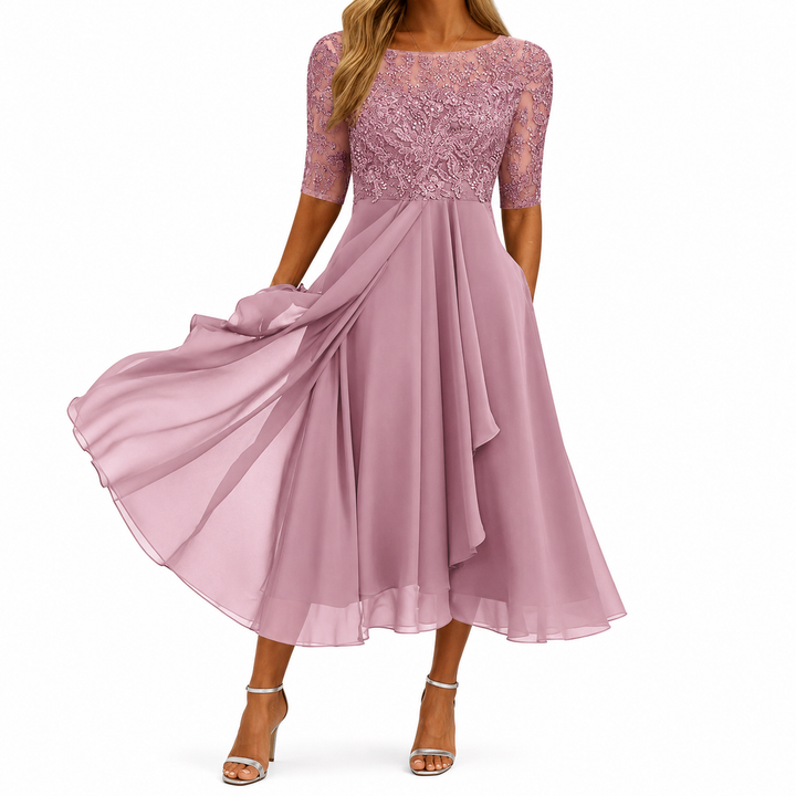 Zaria – The Flattering Lace Midi Dress