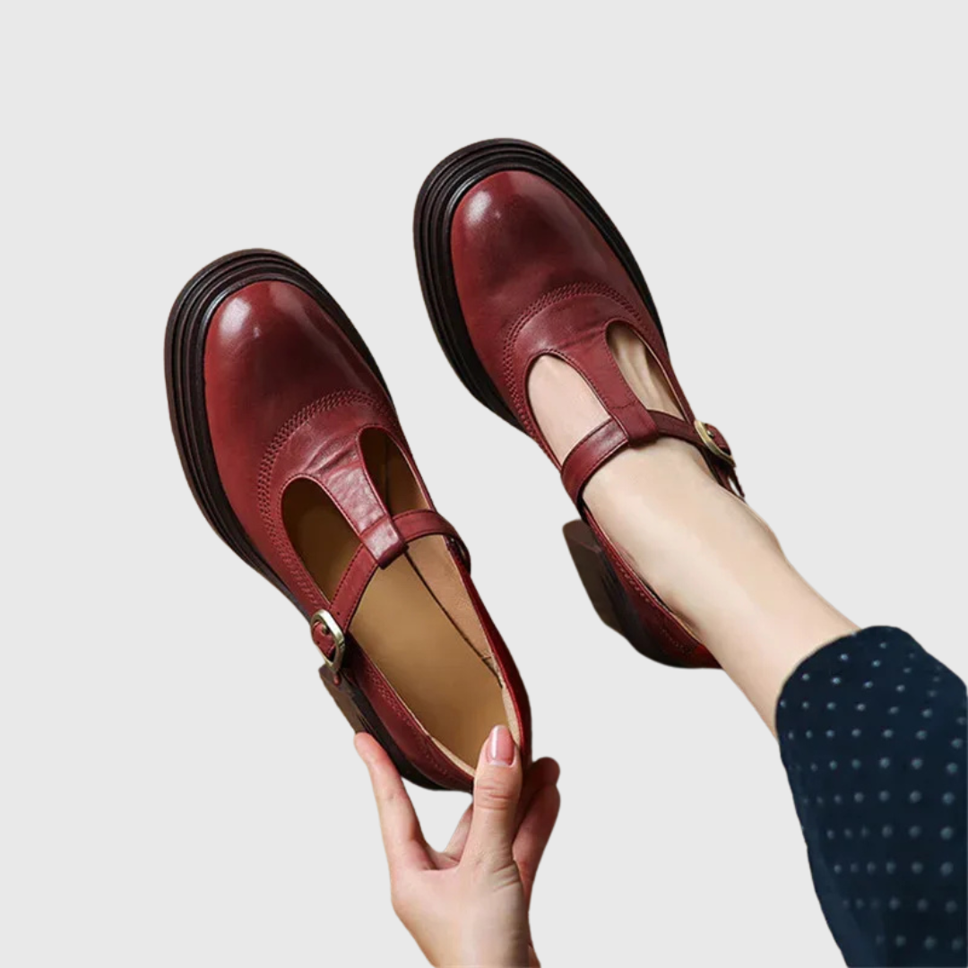 Elvana Chunky Pumps Mary Janes