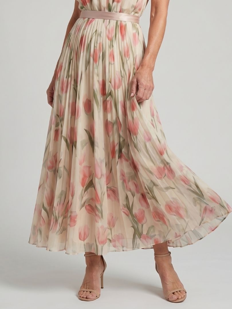 Pearl | Halter Neck Floral Midi Dress