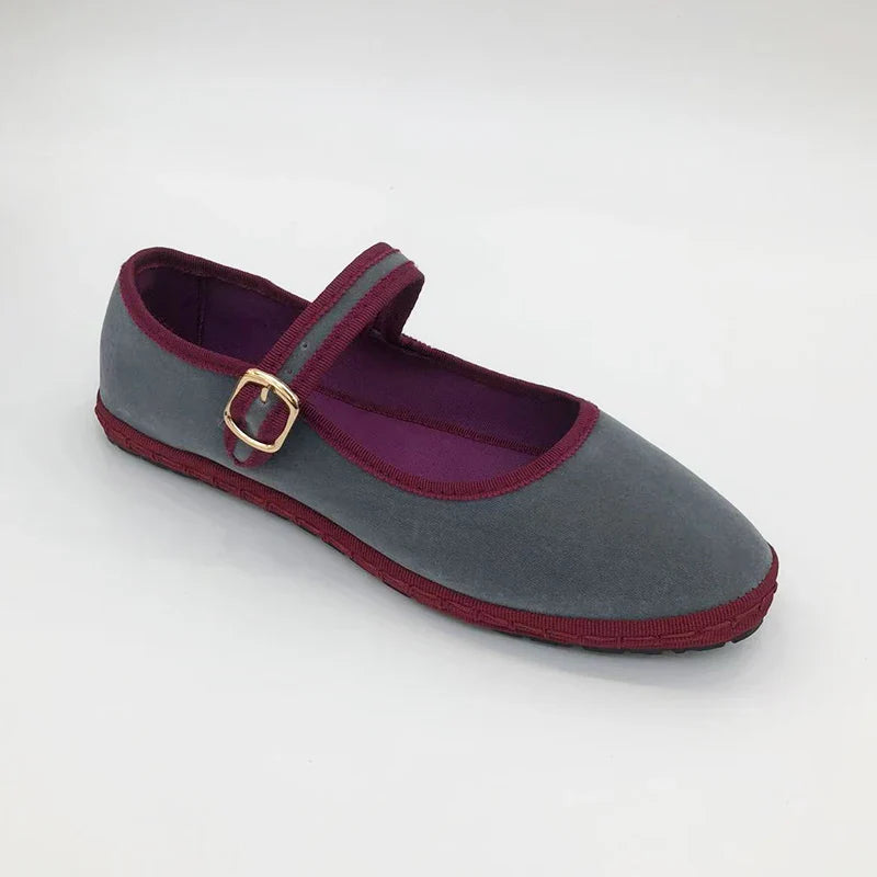 Simone | The Contrast-Trim Mary Jane Flat