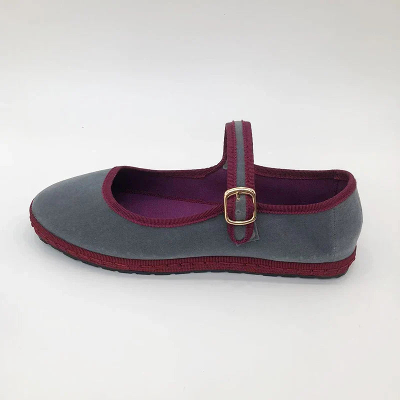 Simone | The Contrast-Trim Mary Jane Flat