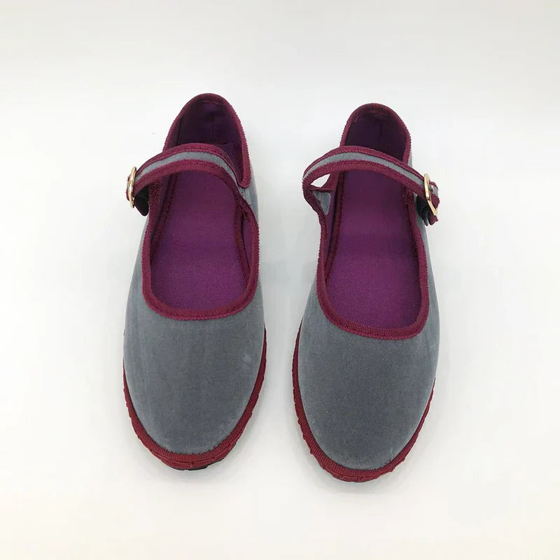 Simone | The Contrast-Trim Mary Jane Flat