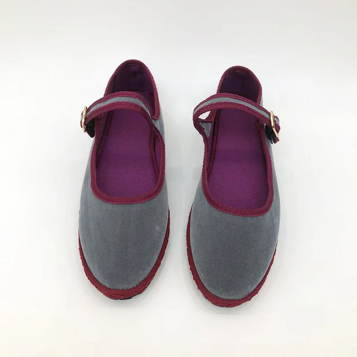 Simone | The Contrast-Trim Mary Jane Flat