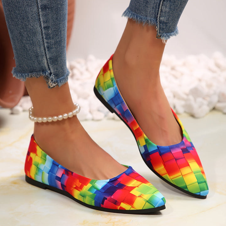 Lola | The Graffiti Print Pointed Flat