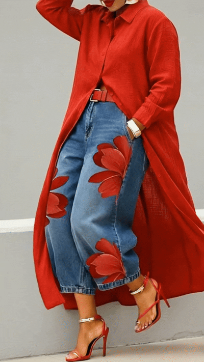 Flower - Denim Pants