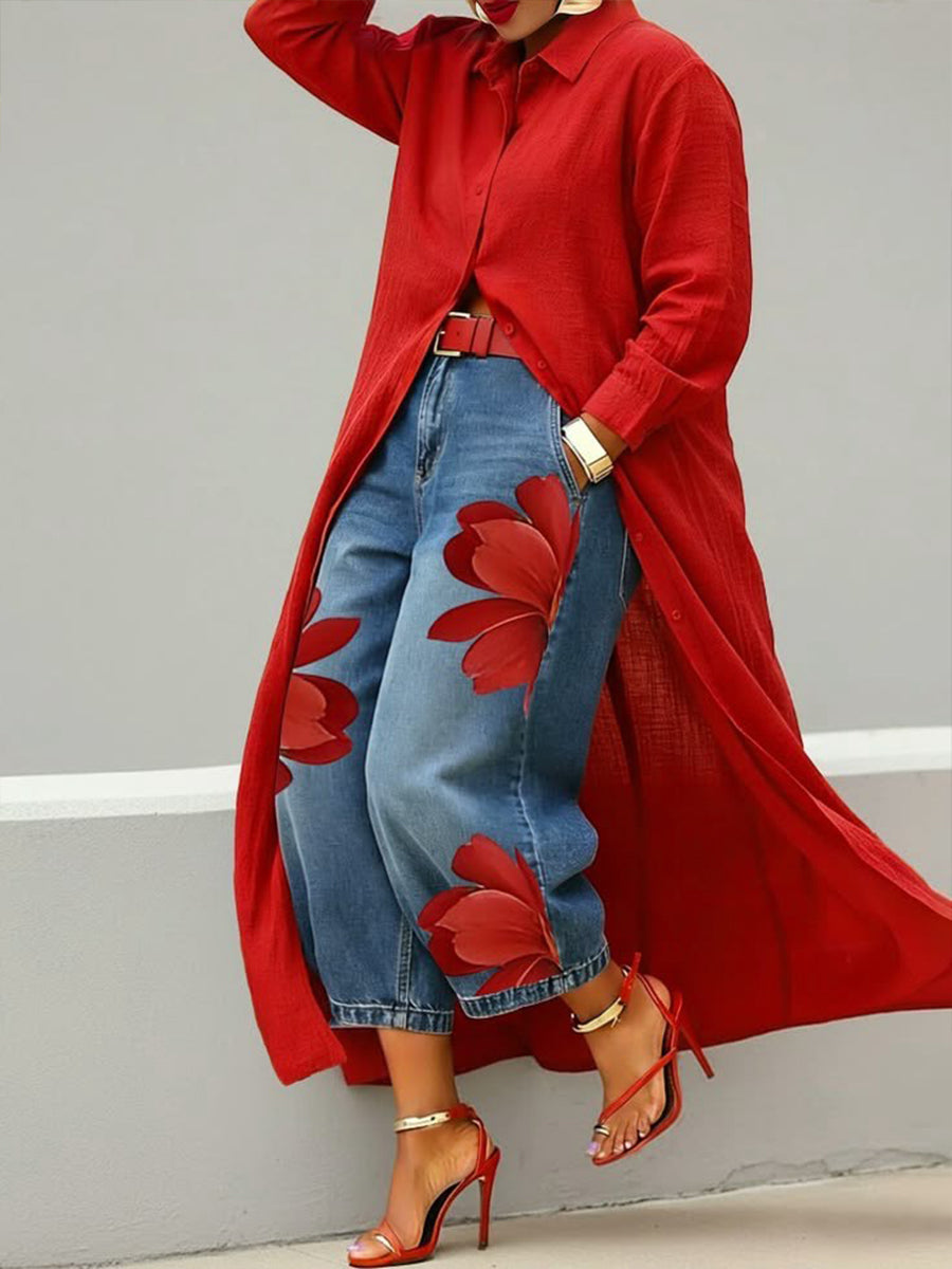 Flower - Denim Pants