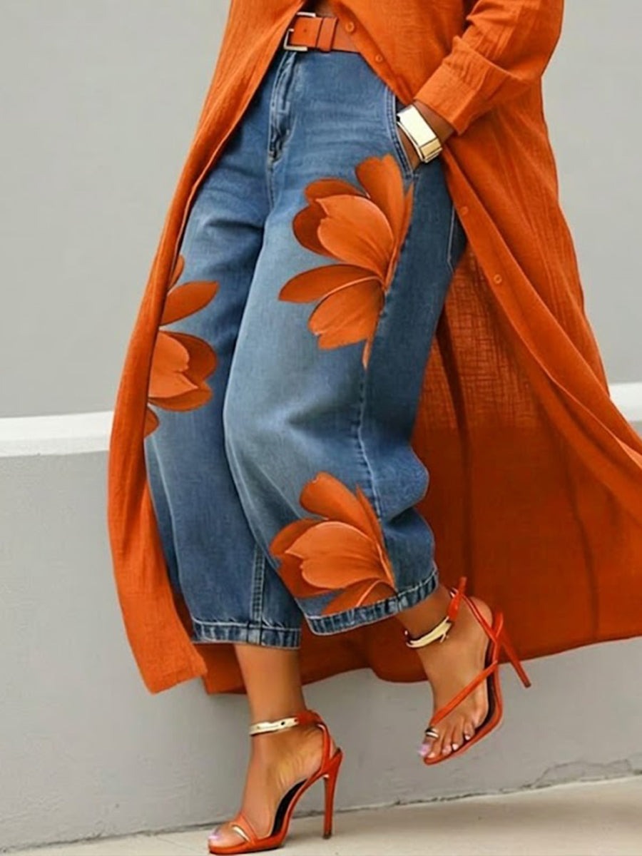 Flower - Denim Pants