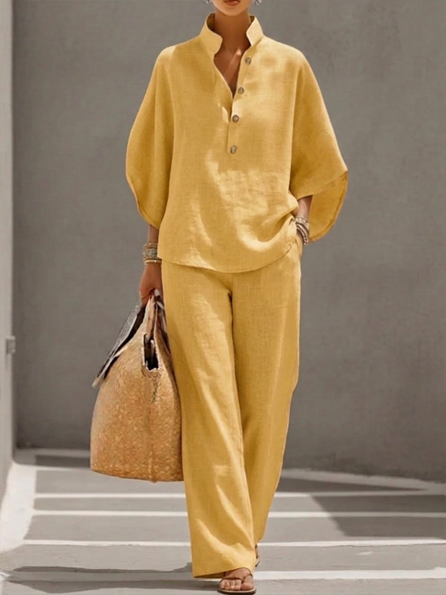Mariel | Complete with batwing sleeves and wide pants