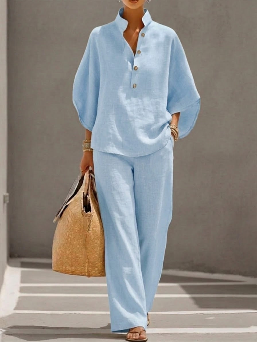 Mariel | Complete with batwing sleeves and wide pants