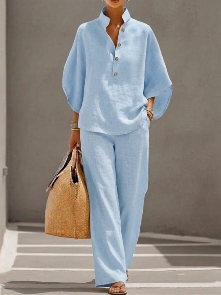 Mariel | Complete with batwing sleeves and wide pants
