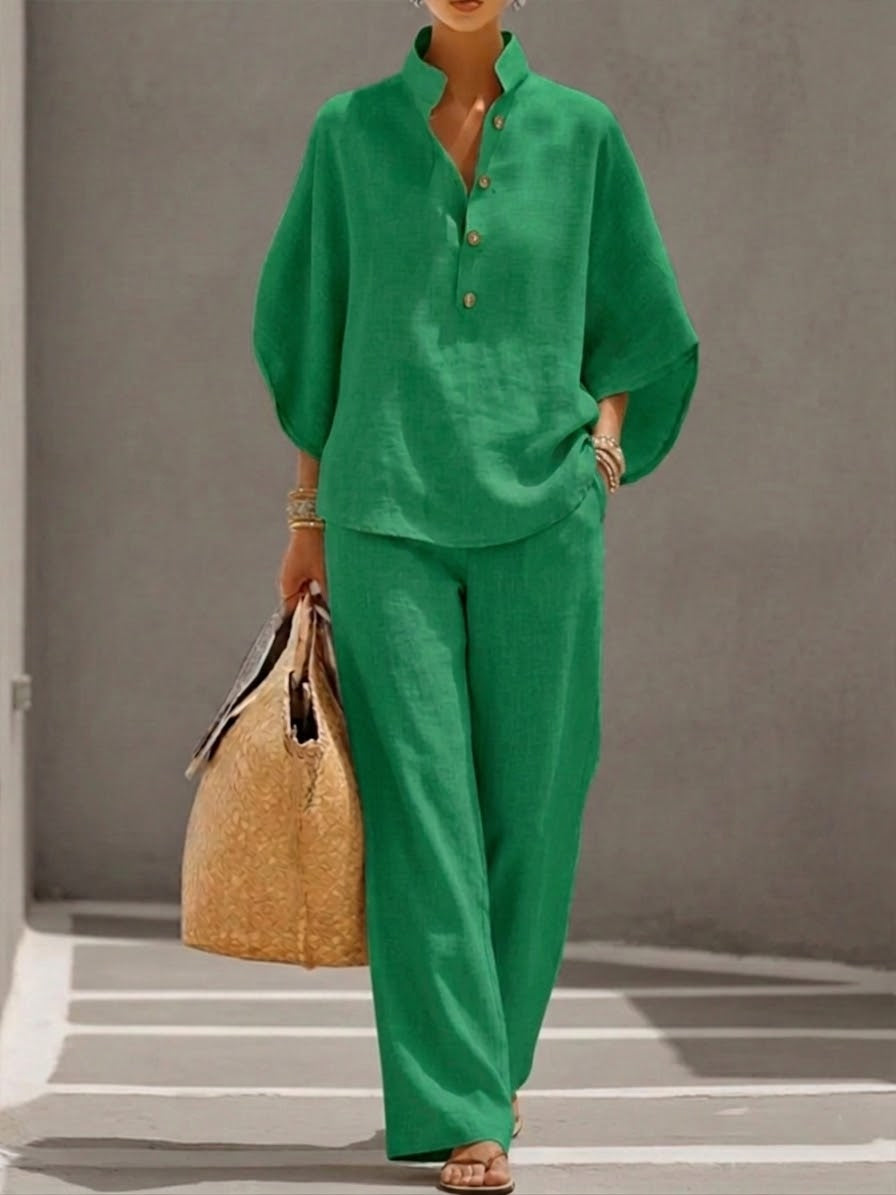 Mariel | Complete with batwing sleeves and wide pants
